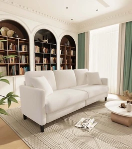 Luxury 2, 3 Seater Teddy Velvet Couch Sofa Armchair with 2 Pillows Living Room - Picture 1 of 10