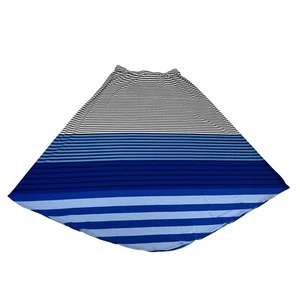 New Directions Women's Skirt White Blue Striped Ombre Unlined Long Casual Maxi L - Picture 1 of 6
