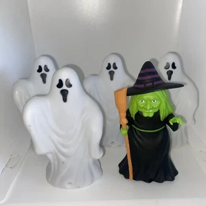 Vintage Blow Mold Plastic Ghosts and Witch Figures- Not Working - Picture 1 of 13