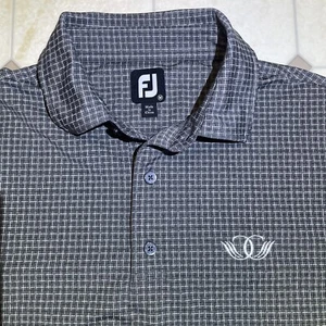 Footjoy Polo Golf Shirt Men’s Size Medium Lisle Short Sleeve Plaid Check Pattern - Picture 1 of 11