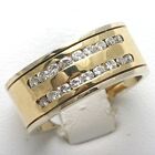  Mens Diamond Ring 1 carat band 14k Yellow White gold channel set wide
