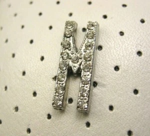 Vintage 70s Funky Flashy Rock Star Rhinestone Encrusted Initial M Tie Pin - Picture 1 of 4