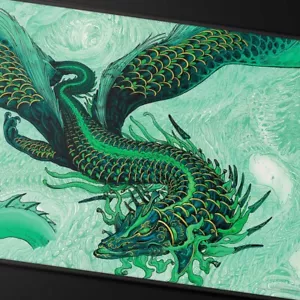 Tarkir Dragonstorm Teval, Arbiter of Virtue Black Stitched Playmat for Magic: Th - Bild 1 von 3