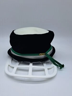 Maison Blanche Vintage Pillbox Velvet Hat Black/ White/ Green - Изображение 1 из 4