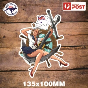 NAVY GIRL STICKER PIN UP GIRL AUSTRALIAN NAVY FLAG - Picture 1 of 1