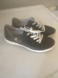 Josef Seibel Womens Caren 01 Sneakers EU 39 US 8-8.5 Black Leather - Picture 1 of 5