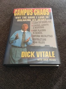 DICK VITALE AUTOGRAPHED SIGNED HARDCOVER BOOK CAMPUS CHAOS 1st EDITION - Picture 1 of 5