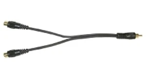 1 PIEZA - 1 RCA MACHO A 2 RCA HEMBRA Y ADPTR ORO - CHAPADO #RCA-Y2F/11-6603 ORO - Imagen 1 de 2