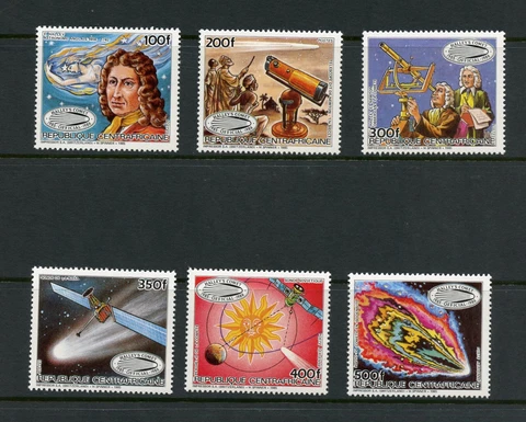 T700   Central Africa  1985  space comet  Halley   6v.     MNH Cover