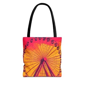 New Vibrant Ferris Wheel Tote Bag, Beach Bag, Grocery Tote, Travel Bag, Summer - Picture 1 of 21