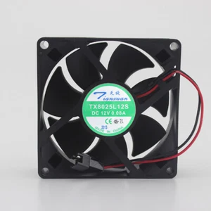 Inverter Kühlgebläse TX8025L12S für Tianxuan Kühler DC 12 V 0,08A 2 Pin 80*80*25mm - Bild 1 von 2