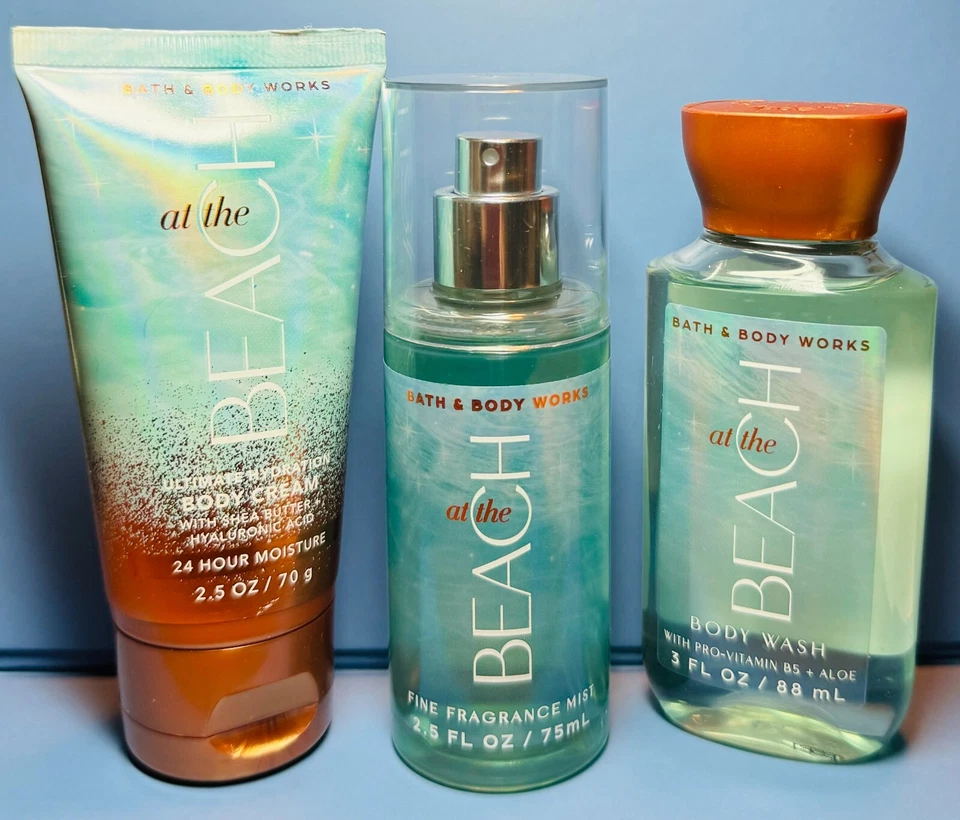 *NEW* AT THE BEACH ~ 3PC TRAVEL GIFT SET ~ Bath & Body Works ~ SHIPS FREE! - Image 1 of 1