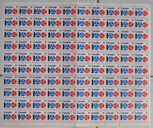 CANADA SC# 542, CENSUS, FULL STOCK SHEET, 6c x 100 - Picture 1 of 2