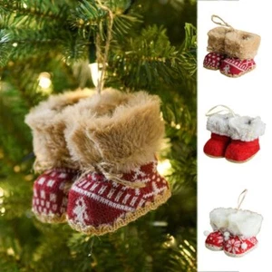 Christmas Boots Decorations Christmas Tree Hanging Pendant Xmas Shoes Ornaments - Picture 1 of 10