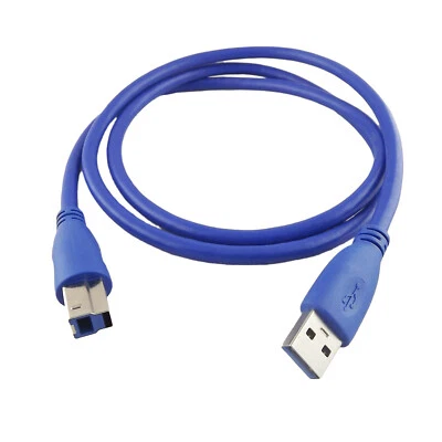 USB 3.0 Type A Male Plug To B Male Printer Scanner Data Wire Cord Cable 1m/3ft - Image 1 of 4