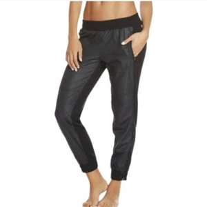 Fabletics Anguilla Ripstop Nylon Terry Blend Jogger a vita alta nero medio - Foto 1 di 12