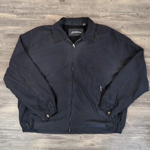 VINTAGE St Johns Bay Bomber Jacket Men's 2XL Black Dulon Full Zipper Work Coat - Picture 1 of 11