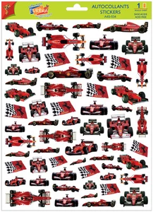 Hoja de pegatinas A4 autos de carreras rojos para álbum de recortes y fabricación de tarjetas más de 60 autos NUEVOS - Imagen 1 de 1