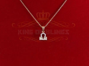 0.43ct Cubic Zirconia Yellow Silver LIBRA OCTOBER Month Men's & Women's Pendant - Picture 1 of 12