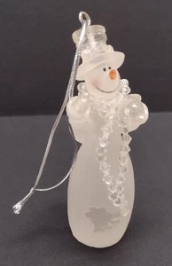 NEW Ganz Frosted Snowman with Over-the-shoulder Bag of Gifts Ornament, 3.5" - Picture 1 of 3