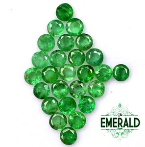 3 mm Natürlicher Smaragd Rundschliff Posten 15 Stck. 1,68 cts Unbehandelt Facettiert Lose Edelsteine - Bild 1 von 4