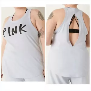 💙NWT💜 VICTORIA'S SECRET VS PINK GRAFFITI KEYHOLE RACERBACK TANK TOP XL - Picture 1 of 12