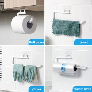 Metal Under Cabinet Paper Roll Rack Towel Holder Tissue Hanger Kitchen HomeA-vm - Picture 1 of 13