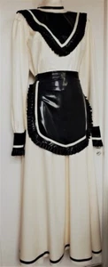 LATETEX GUMMI MÄDCHENKLEID UNISEX WEISS SCHWARZ BORTE - Bild 1 von 2