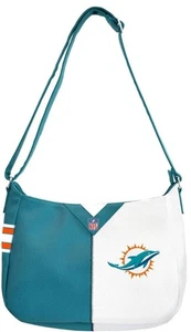 Miami Dolphins Licensed Littlearth NFL Pebble Split Hobo Hand Bag - Picture 1 of 2