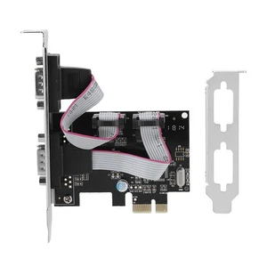 PCI-E To RS232 2 Port Serial Port Converter PCI Express Controller Adapter E NEW - Afbeelding 1 van 7
