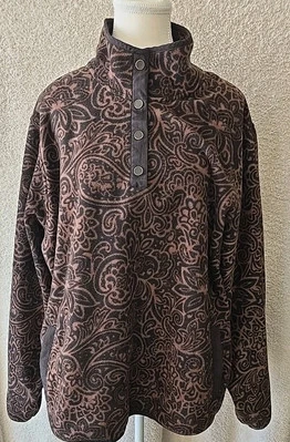 Sudadera para mujer Cinch diseño cachemir marrón 1/4 abotonada polar XXL Foto 1 de 4