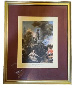 El progreso del amor el encuentro impresión enmarcada en oro ilustración por Fragonard LEER - Imagen 1 de 11