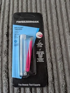 Pinzetta Mini Pinzetta Sopracciglia Inclinata Acciaio Inox Rosa Precisione Nuova con Scatola (S1) - Foto 1 di 5