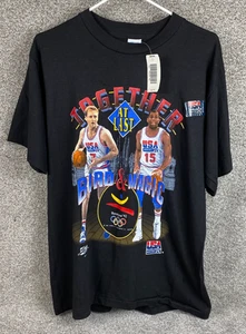 Vintage New w/Tags Magic Bird Dream Team Made in USA 1992 Olympics T-Shirt SZ L - Picture 1 of 10