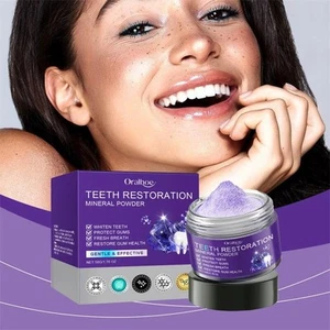 Purple Tooth Whitening Powder - Minze & Vitamin C, Plaqueentfernung, frischer Atem - Bild 1 von 14