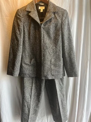 Talbots Petite 8/10 码裤子丝绸/羊毛混纺全衬里拉链 2 件 — 第 1/4 张图片