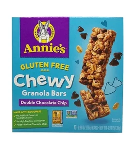 Annie’s Barrette di Granola Gluten Free Chewy - Doppia Chip di Cioccolato - 5 Barrette - Foto 1 di 2