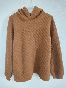 Madewell Womens Size L Quilted Pullover Brown Hoodie Sweatshirt Casual Comfy - Picture 1 of 5