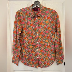 J. CREW Damen Liberty Floral Print Langarm Slim Fit Button Down Hemd - Bild 1 von 6