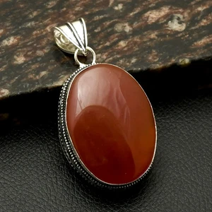 Carnelian Gemstone Ethnic Handmade Antique Design Pendant Jewelry 2.4" AP-19603 - Picture 1 of 1