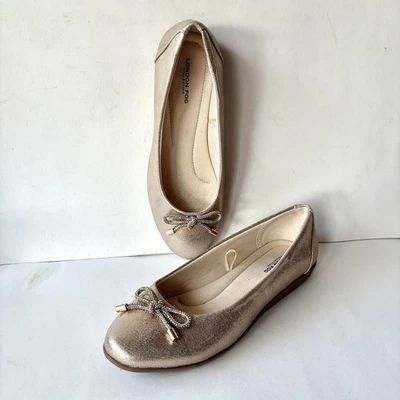 Bailarina London Fog Zapatos planos dorados metálicos sin cordones para mujer 10W Nuevos sin etiquetas Foto 1 de 4
