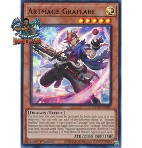 Yugioh! 1x Artmage Graflare DUAD-EN010 Ultra Raro 1ª Edición Casi Nuevo - Imagen 1 de 1