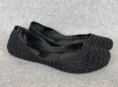 Bailarina Melissa Campana Papel Plana Negra EE. UU. Talla 6 EUR 37 Jelly Glitter Foto 1 de 4
