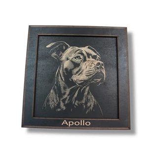 Framed Art - PERSONALIZED - CUSTOM - Pit Bull - Dog - Picture 1 of 6