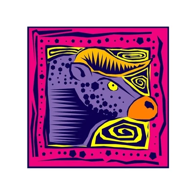 Men's 100%Silk Pocket Square Constellation Series Taurus 53cm 21" Hand rolled - Image 1 of 4