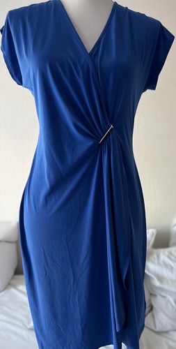 Abito Michael Kors blu avvolgente lunghezza M 34