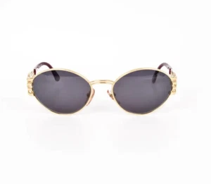 Charme 7523 100 Occhiali da Sole Autentici Vintage Unisex Oro Ovale Fatti a Mano - Foto 1 di 5