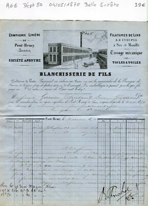 Dept 80 - Remy Bridge - Beautiful Header Sailing & Weaving Sector from 1870 - Picture 1 of 1