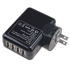 Black 2.1A 4 Port USB Portable Home Travel Wall Charger US AC power adapter 10w