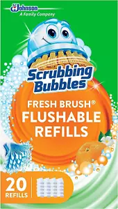 Flushable Toilet Bowl Wand Cleaner Refills, Fresh Brush Cleaner Toilet Refill Pa - Picture 1 of 7